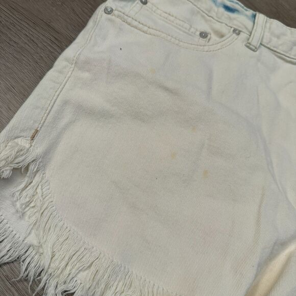 Free People Light Wash / White Distressed Denim Shorts - Picture 4 of 5
